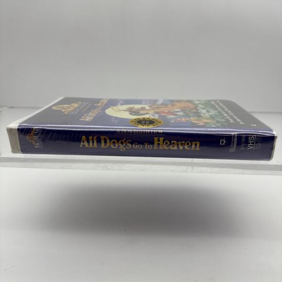 All Dogs Go to Heaven vintage 1989 Clamshell VHS Don Bluth SEALED Hype Sticker - Picture 8 of 11